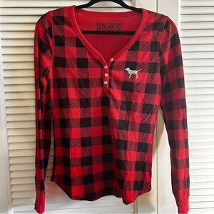 VS Pink Plaid Red/Black Top
